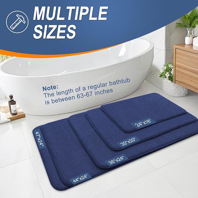 OLANLY Thick Memory Foam Bath Mat Rug 30x20, Extra Soft Absorbent Bathroom Rug - Image 5
