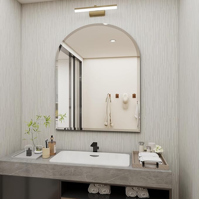 Arched Bathroom Mirror, 28X36 inch Arched Frameless Mirror, Arch Wall - Image 3