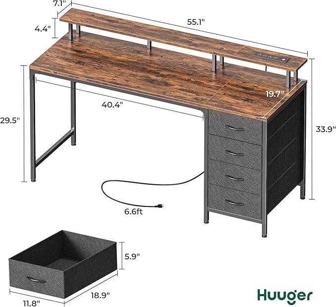 Huuger 55 Inch Computer Desk - Image 2
