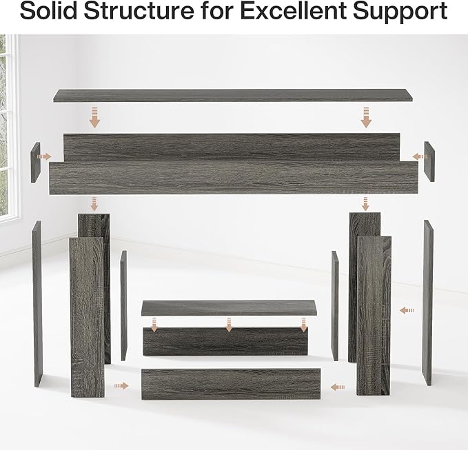 Tribesigns 63" Console Table, Farmhouse 2-Tier Entryway Table - Image 8