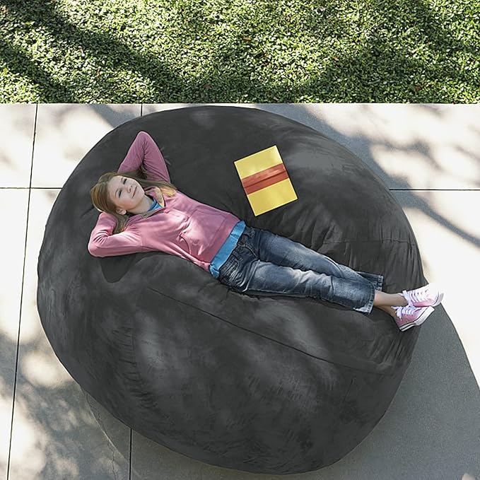 Giant Fur Bean Bag Chair Cover for Kids Adults, Living Room Furniture Big Round - Image 3