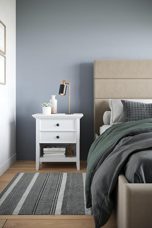 SIMPLIHOME Amherst SOLID WOOD 24 inch Wide Transitional Bedside Nightstand - Image 13