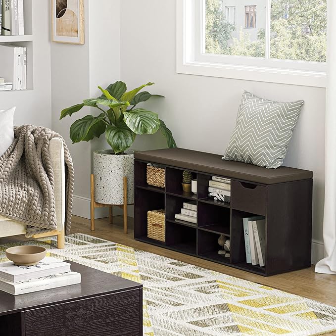 DINZI LVJ Shoe Bench, Entryway Storage Bench - Image 7