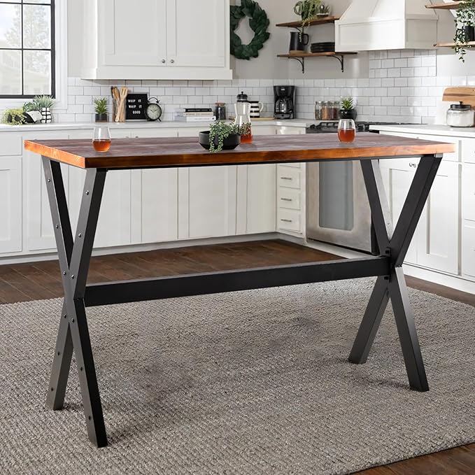 Bar Table, 47.24"L×41.33"H Bar Height Pub Table High Top Rectangular Sofa by LOKKHAN