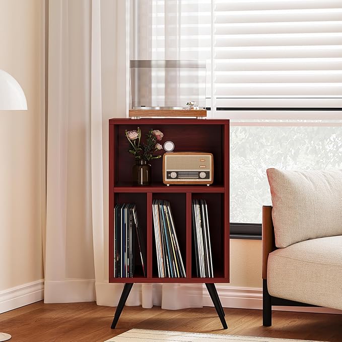 Record Player Stand, Vinyl Record Storage Cabinet - Image 3
