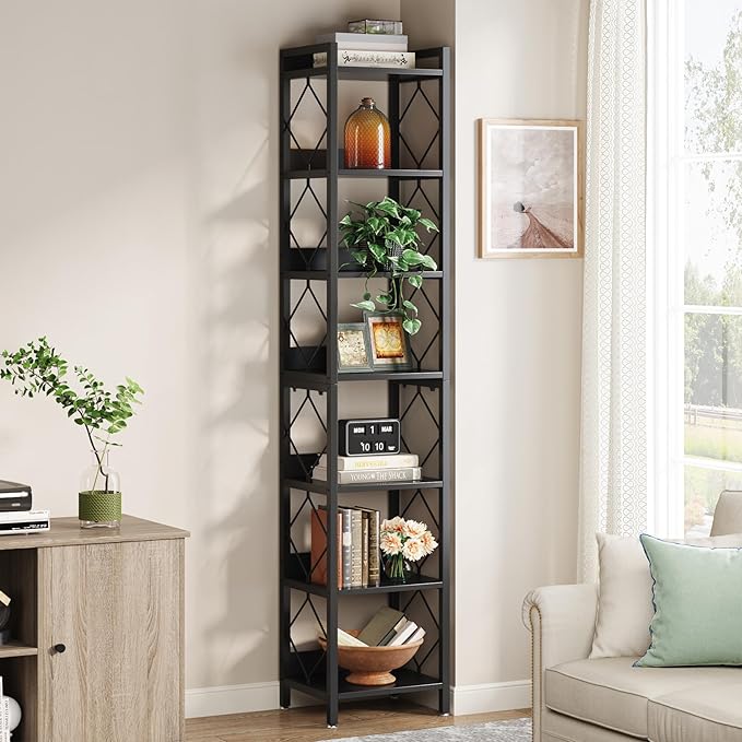 Tribesigns 78.7 Inch Extra Tall Narrow Bookshelf, 7 Tier Skinny Bookcase - Image 5