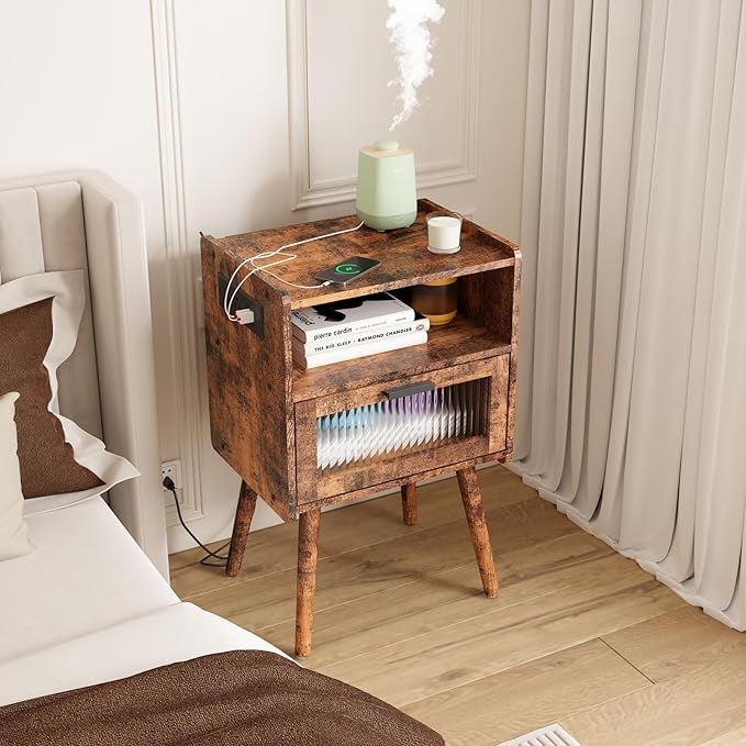 SOOWERY Mid Century Modern Nightstand - Image 4