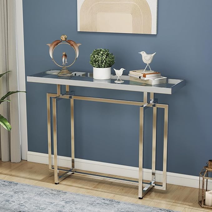 ASYA Glass Console Table for Entryway, Modern Entryway Table - Image 8