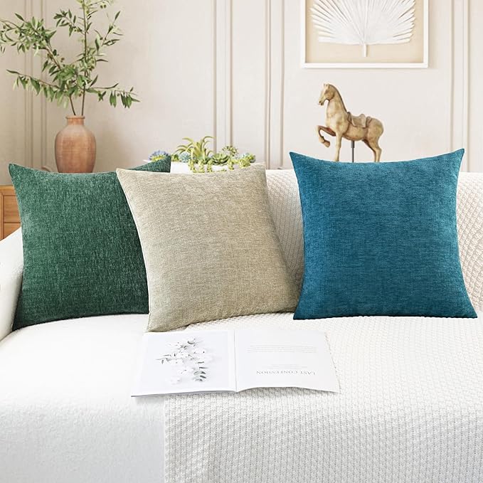 CaliTime Throw Pillow Covers Decorative 16 X 26 Inches Pack of 2 Cozy Chenille - Image 5