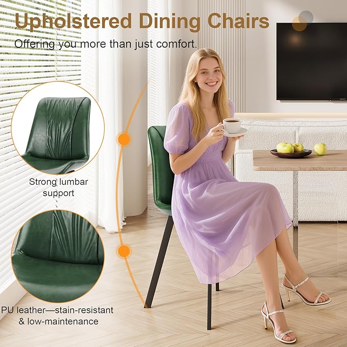 Upholstered Dining Chairs Set of 4, Modern Kitchen & Dining Room Chairs - Image 5