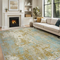 Washable Area Rugs 9'x12' Non-Slip Modern Abstract Soft by RELEANY