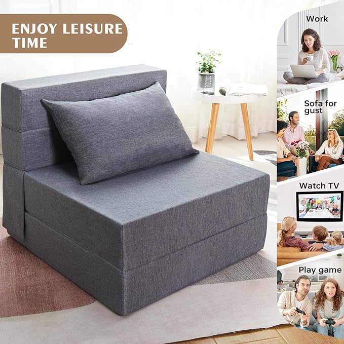 Folding Sofa Bed, Convertible Futon Sofa Bed - Image 7