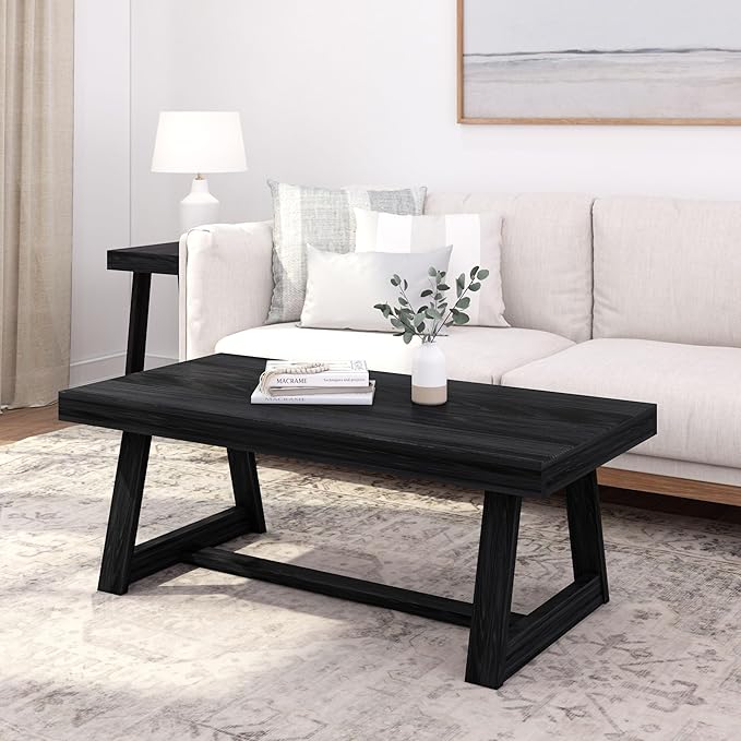 Plank+Beam Classic Rectangular Coffee Table, 48 Inch Farmhouse Coffee Table - Image 2