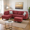 L Shaped Couch Modern Sectional Couch Upholstered Fluffy Fabric 3 Pieces Sofas by LynginsCreativeLife