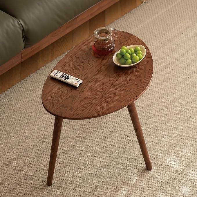 Small Oval Coffee Table, 25.6'' Small Mid Century Modern End Table - Image 9