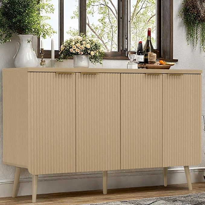Buffet Cabinet, Sideboard Fluted Cabinet Modern Kitchen Buffet Storage Cabinets by FONTOI