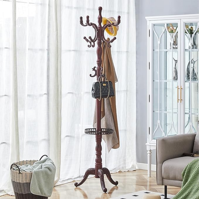 Solid Wood Coat Rack Freestanding, Coat Hanger Stand - Image 4