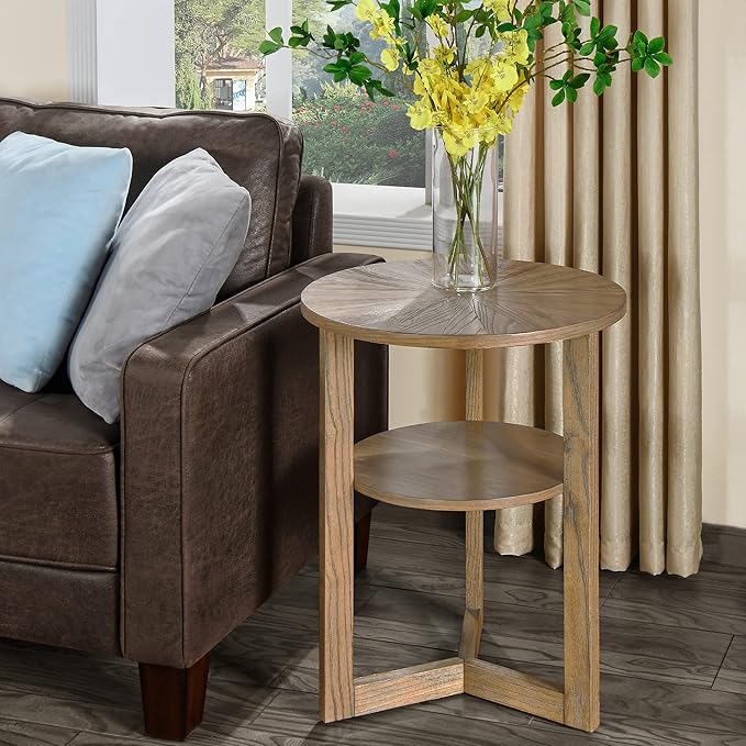 MODERION Round End Table, Farmhouse Side Table by MODERION-YourHomeSoulMate