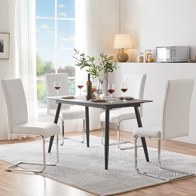 Yaheetech Dining Chairs Set of 6 Modern Faux Leather Upholstered Dining Room - Image 2