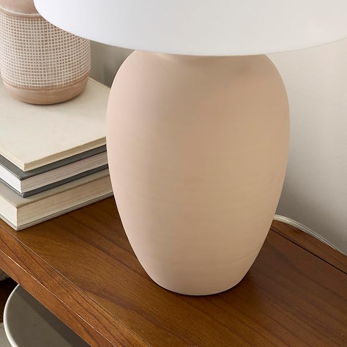Nourison Home 23" Light Pink Ceramic Jar Table Lamp - Image 4