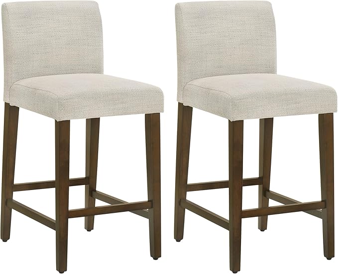 CHITA Counter Height Bar Stools Set of 2, Fabric in Ivory by CHITALIVING