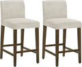CHITA Counter Height Bar Stools Set of 2, Fabric in Ivory by CHITALIVING