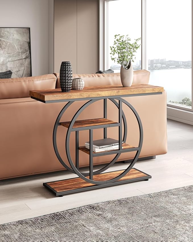 LITTLE TREE Console Table, 4-Tier Entryway Table, 41.3-Inch Industrial Sofa - Image 7