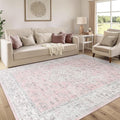 LIVEBOX Pink 6x9 Area Rug for Bedroom Girls, Boho Washable Rugs for Living Room by LIVEBOX