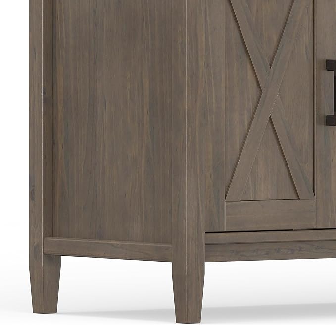 SIMPLIHOME Ela SOLID WOOD 72 inch Wide Transitional TV Media Stand in Smoky - Image 9