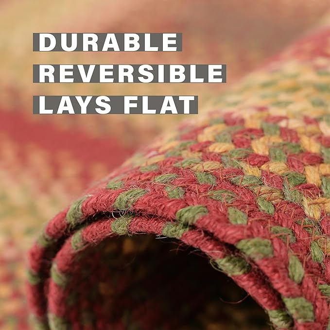 Cider Barn Cranberry Red Braided Oval Rug, 20x30 - Image 3