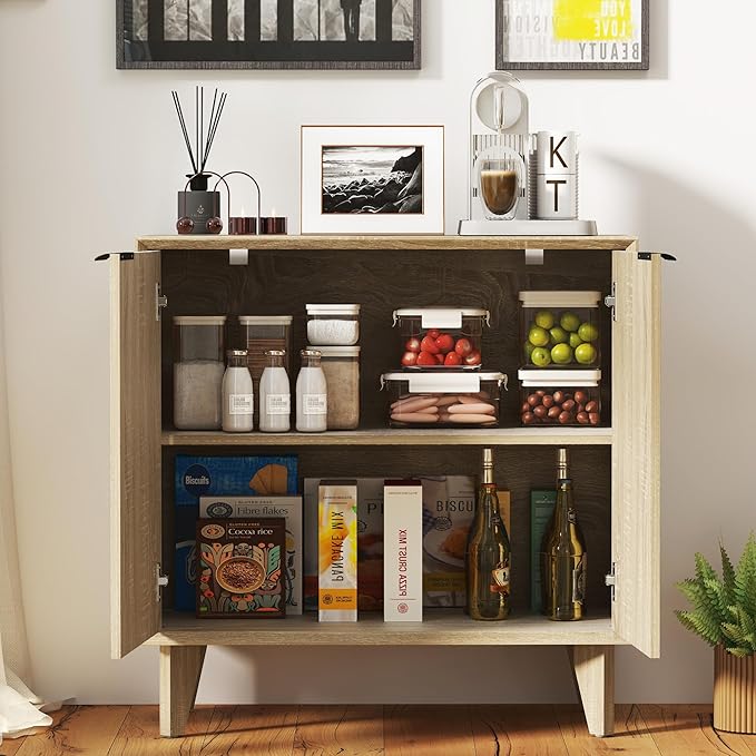 Fluted Cabinet with Storage, Small Buffet Storage with Doors, Buffet Sideborad - Image 3