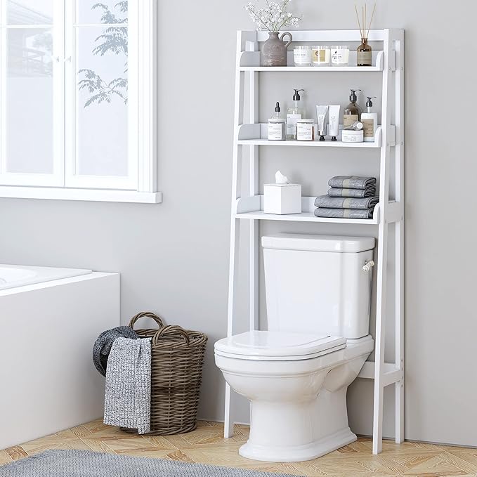 UTEX Over The Toilet Storage Shelf, 3-Tier Over Toilet Bathroom Organizer - Image 6