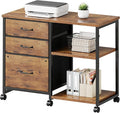 3 Drawer File Cabinet with Wheels Rolling Printer Stand with Open Storage Shelf by Maihail