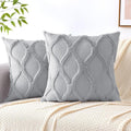 decorUhome Throw Pillow Covers 24x24 Inch Set of 2, Soft Plush Faux Fur Wool by decorUhome