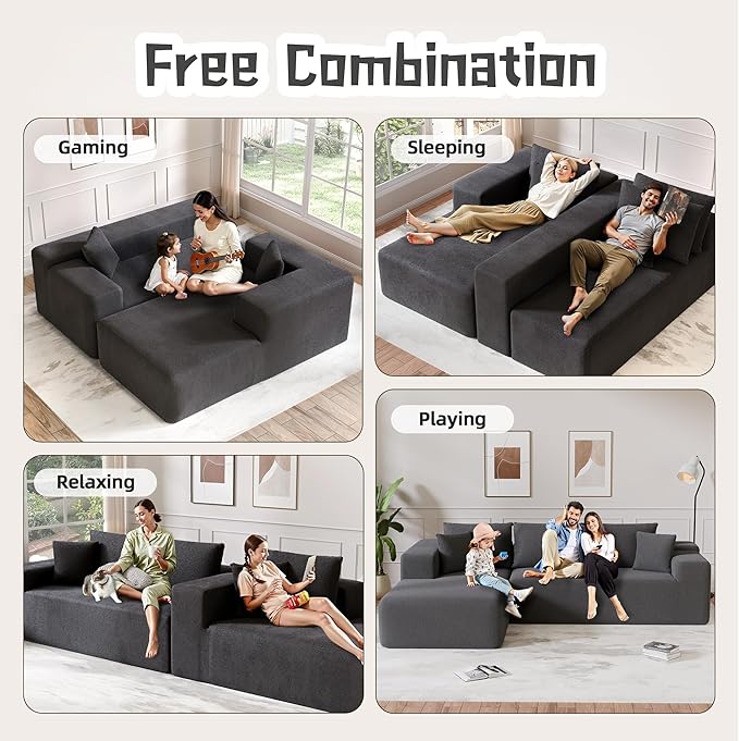 Cloud Sectional Couch, 104”L-Shape Oversized Sofa - Image 3