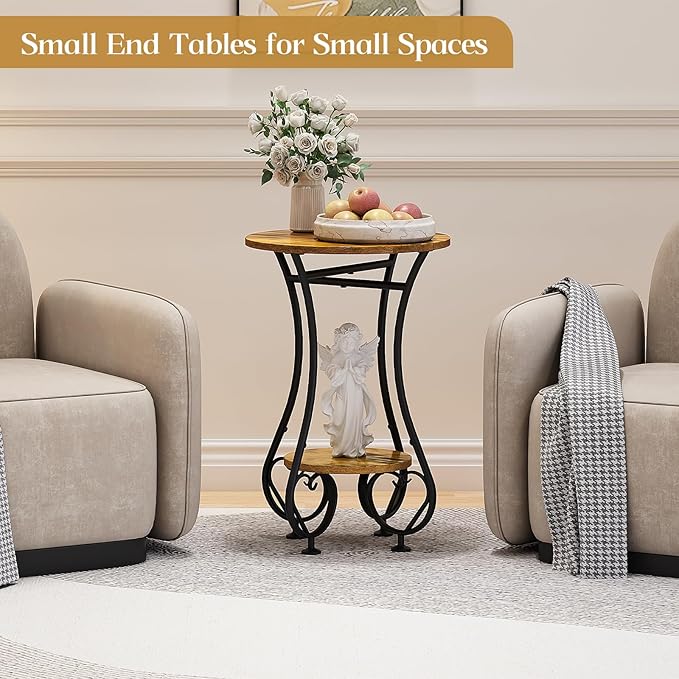 Side Table, Small Round End Table - Image 4
