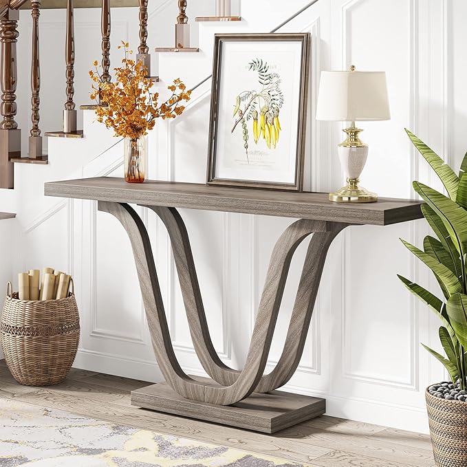 Tribesigns Farmhouse Console Table, 55 Inch Wood Sofa Table Entryway Table - Image 7