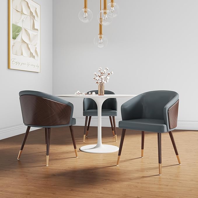 Manhattan Comfort Reeva Modern Dining Chair Upholstered in Tight Fit Leatherette - Image 2
