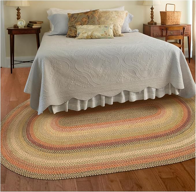 Homespice Kingston Braided Oval Area Rugs 4x6' – Jute Braided Multi Color Rugs by Homespice