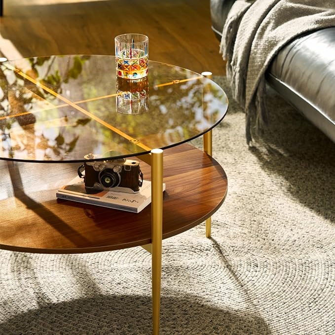 Saint Mossi Glass Round Coffee Table - Image 4
