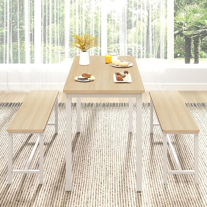 Rovibek 43" Dining Table Benches Set - Image 5
