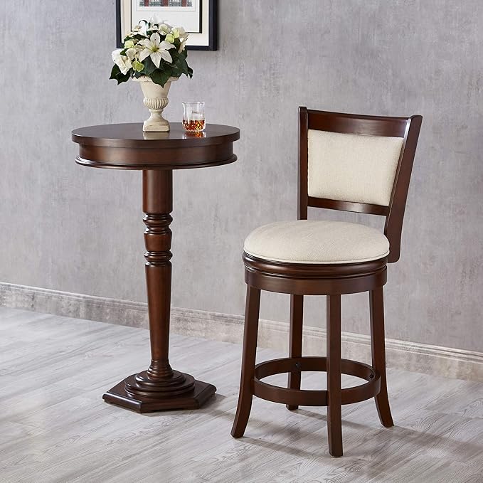 Ball & Cast Swivel Barstool Upholstered Counter Stool 24 inch Kitchen Wooden - Image 6