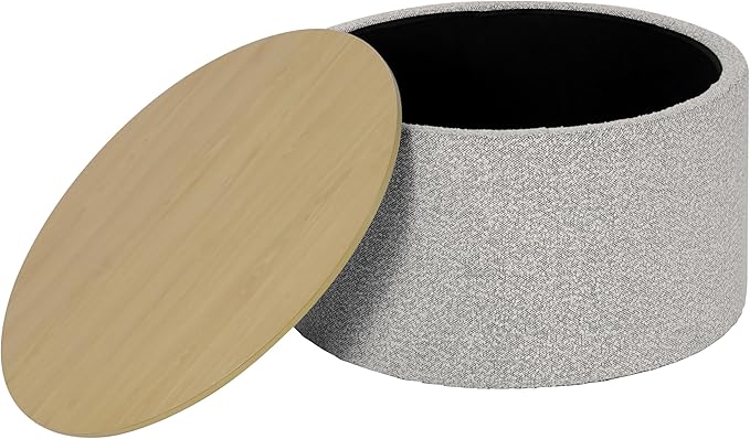 HomePop Modern Fabric Storage Ottoman - Image 4