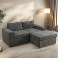 Loveseat Sofa with Ottoman, 74″ Modern Sectional Couches with Deep Seat by GlasFlength