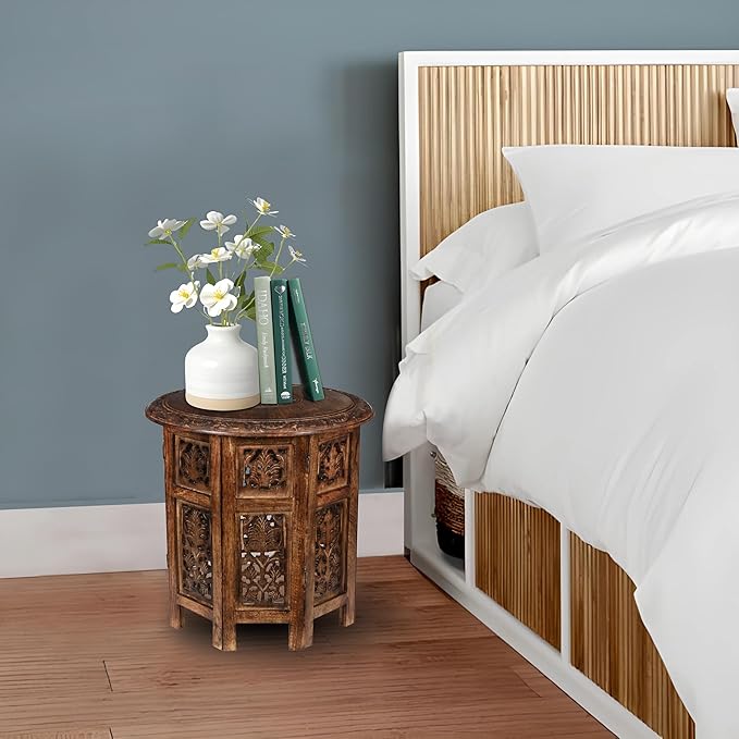 Lightnpro Elegant Handcrafted Wooden End Table - Image 9