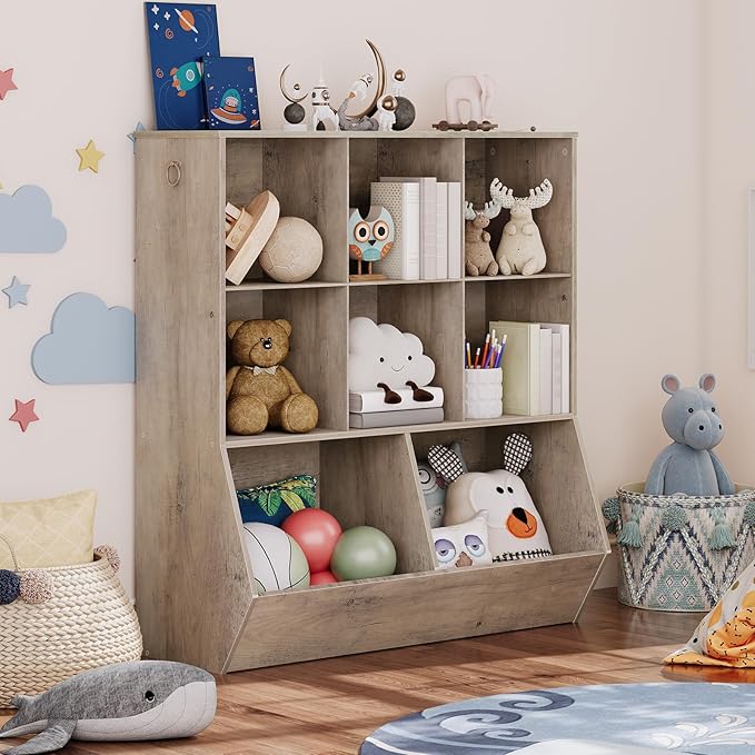 HOOBRO Kids Bookshelf, Toy Storage Cabinet, Kids Toy Organizer, 8 Cubicles - Image 8