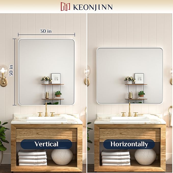 Keonjinn White Bathroom Mirrors - Image 8