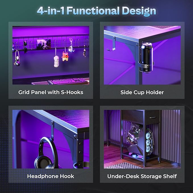 PRAISUN L Shaped Gaming Desk - Image 8