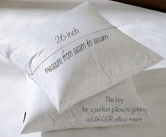 26x26 Euro Throw Pillow Inserts-Down Feather Pillow Inserts-Cotton Fabric-Set - Image 8