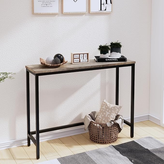 39.4” Console Table, Hallway Entrance Table Sofa Table Behind Couch, - Image 9